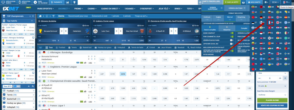 Comment utiliser 1xBet en français