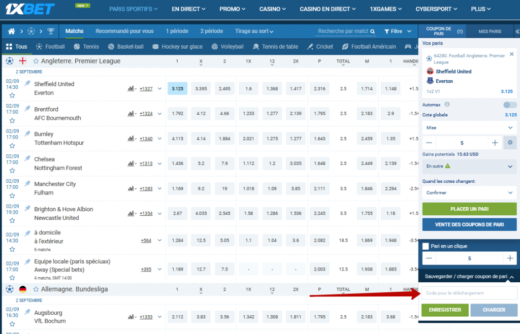 Paris sur 1xBet avec bonus