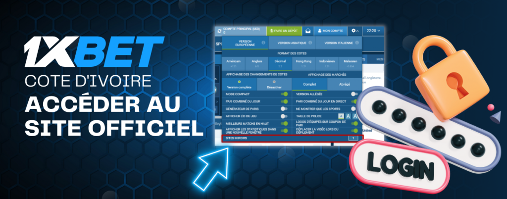 Accéder au site officiel 1xbet.ci